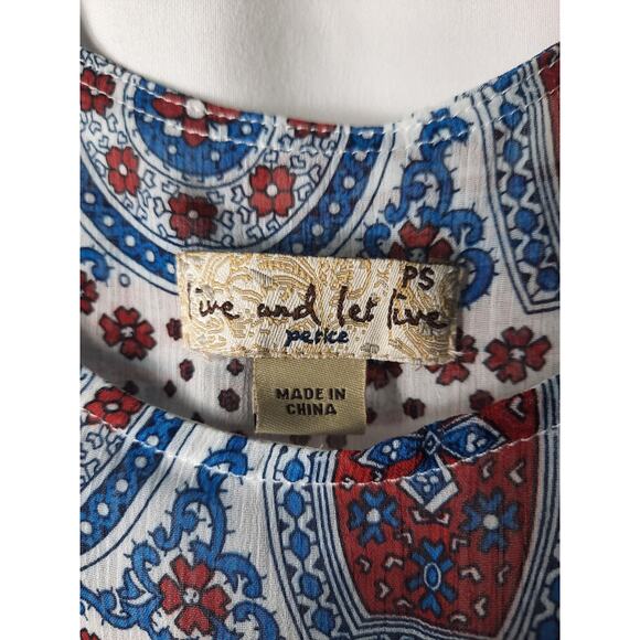 Live and Let Live sleeveless red white blue layered top PS - Picture 8 of 10